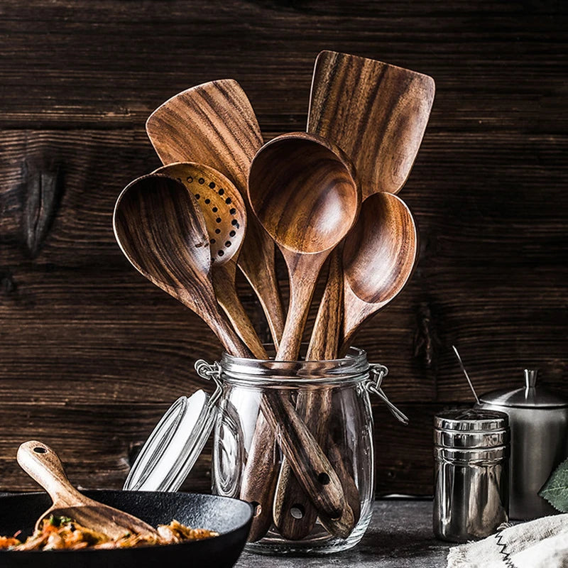 Pure Teak Kitchenware Utensil Set