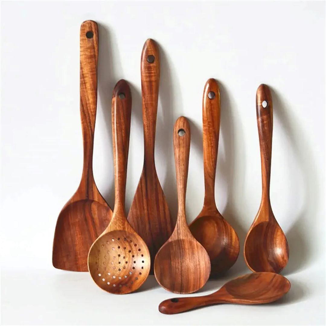 Pure Teak Kitchenware Utensil Set